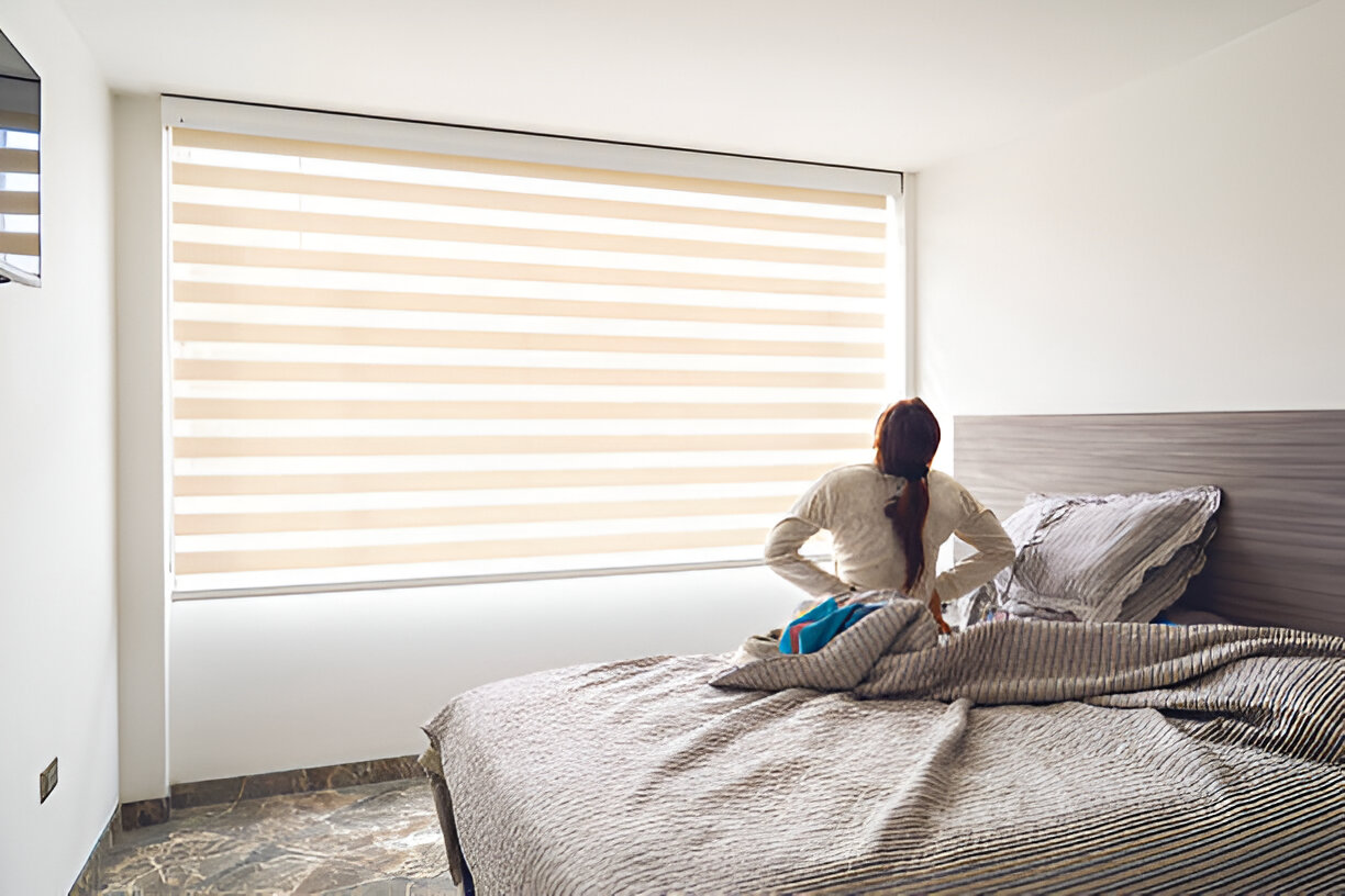 Hotel in Florida using zebra shades for a modern interior look